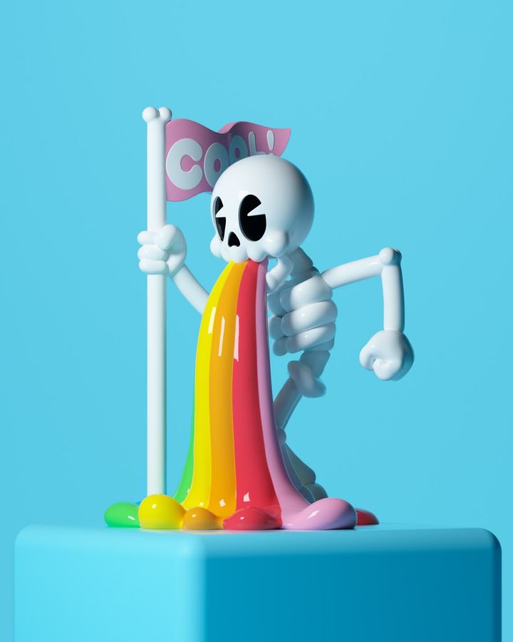 Figura de personaje multicolor